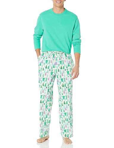 Amazon Essentials Herren Pyjama-Set aus Flanell (erhältlich in Big & Tall), Ecru Weihnachtsbaum, XXL Größen von Amazon Essentials