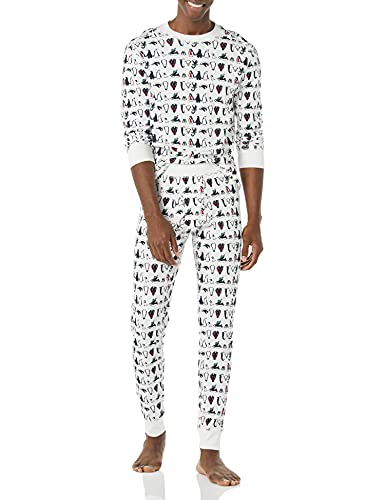 Amazon Essentials Herren Pyjamaset, Strick-Auslauffarben, Penguin Parade, XS von Amazon Essentials