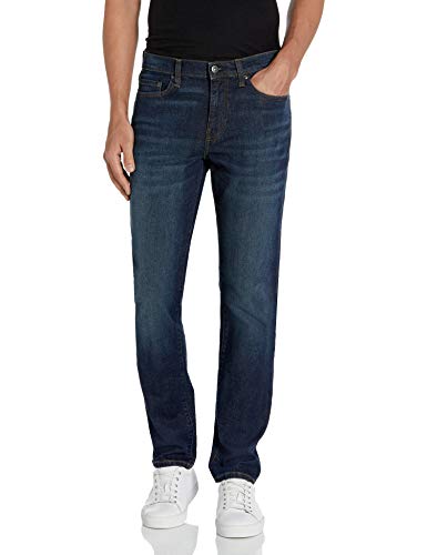 Amazon Essentials Herren Schmal geschnittene, gerade Jeans aus Komfort-Stretch (Früher Goodthreads), Dunkelblau Vintage, 35W / 34L von Amazon Essentials