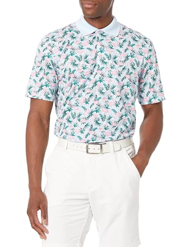 Amazon Essentials Herren Schnell trocknendes Golf-Polohemd mit normaler Passform (erhältlich in Big & Tall), Blassblau Flamingo, L von Amazon Essentials