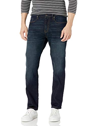 Amazon Essentials Herren Jeans, Sportlich Geschnitten, Dunkles Indigo/Leicht Ausgespült, 29W / 34L von Amazon Essentials