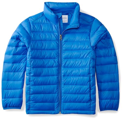 Amazon Essentials Jungen Leichte, Wasserbeständige Pufferjacke, Verstaubar, Blau, 10 Jahre von Amazon Essentials