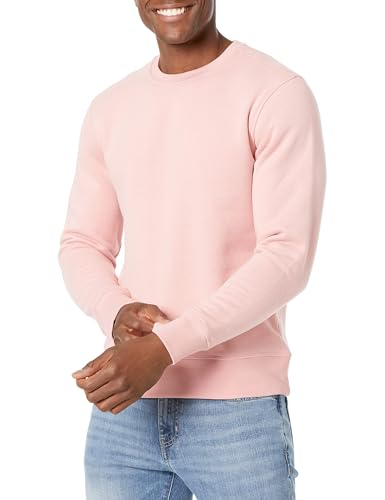 Amazon Essentials Herren Fleece-Sweatshirt mit Rundhalsausschnitt (erhältlich in Big & Tall), Rosa, S von Amazon Essentials