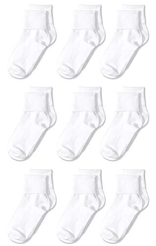 Amazon Essentials Mädchen Bequeme Uniform-Socke Aus Baumwollmischung Mit Drehstulpen, 9 Paar, Weiß, 6-7 Jahre Amazon Essentials Mädchen Bequeme Uniform-Socke Aus Baumwollmischung Mit Drehstulpen, 9 Paar, Weiß, 6-7 Jahre von Amazon Essentials