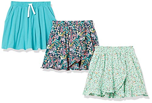 Amazon Essentials Mädchen Strick-Skorts, 3er-Pack, Blaugrün, 9 Jahre von Amazon Essentials