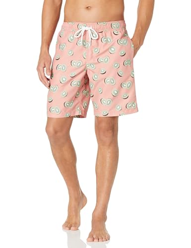 Amazon Essentials Herren Badehose, Schnell Trocknend, 23 cm-Auslauffarben, Rosa Früchte, L von Amazon Essentials