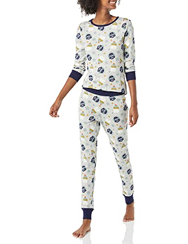 Amazon Essentials Disney | Marvel | Star Wars Damen Eng anliegende Baumwoll-Schlafanzüge, Star Wars Winter - Womens Snug-fit, M von Amazon Essentials