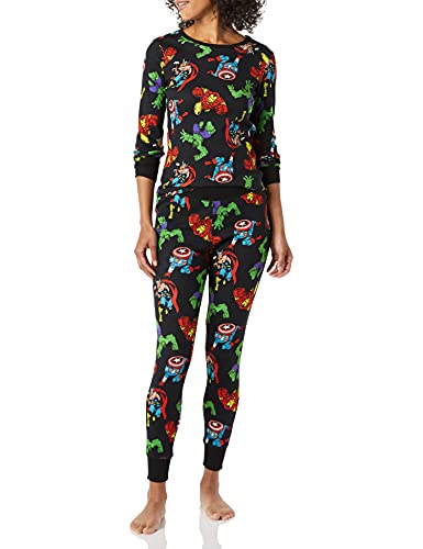 Amazon Essentials Disney | Marvel | Star Wars Damen Eng anliegende Baumwoll-Schlafanzüge, Marvel Avengers - Womens Snug-fit, XL von Amazon Essentials