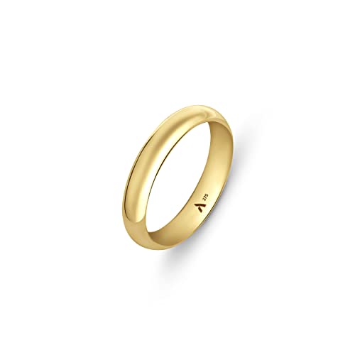 Amberta Allure Unisex Hochzeits Ring aus 9K Gold: Dicke 4 mm - Innen Umfang - Größe 51 mm von Amberta