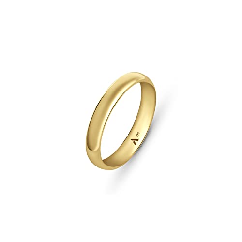 Amberta Allure Unisex Hochzeits Ring aus 9K Gold: Dicke 3.5 mm - Innen Umfang - Größe 48 mm von Amberta