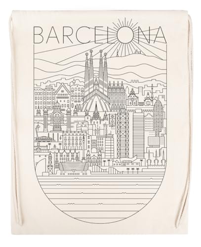 Barcelona Beige Turnbeutel Sport Unisex von Ameretee