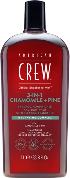 American Crew 3 in 1 Chamomile & Pine Shampoo, Conditioner & Body Wash 1000 ml von American Crew