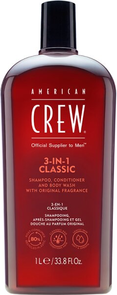 American Crew 3 in 1 Shampoo, Conditioner & Body Wash 1000 ml von American Crew