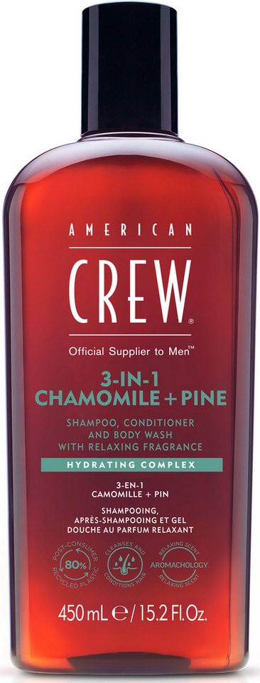 American Crew Haarshampoo 3In1 Chamomile & Pine Shampoo, Conditioner & Body Wash 450 ml, 1-tlg. von American Crew