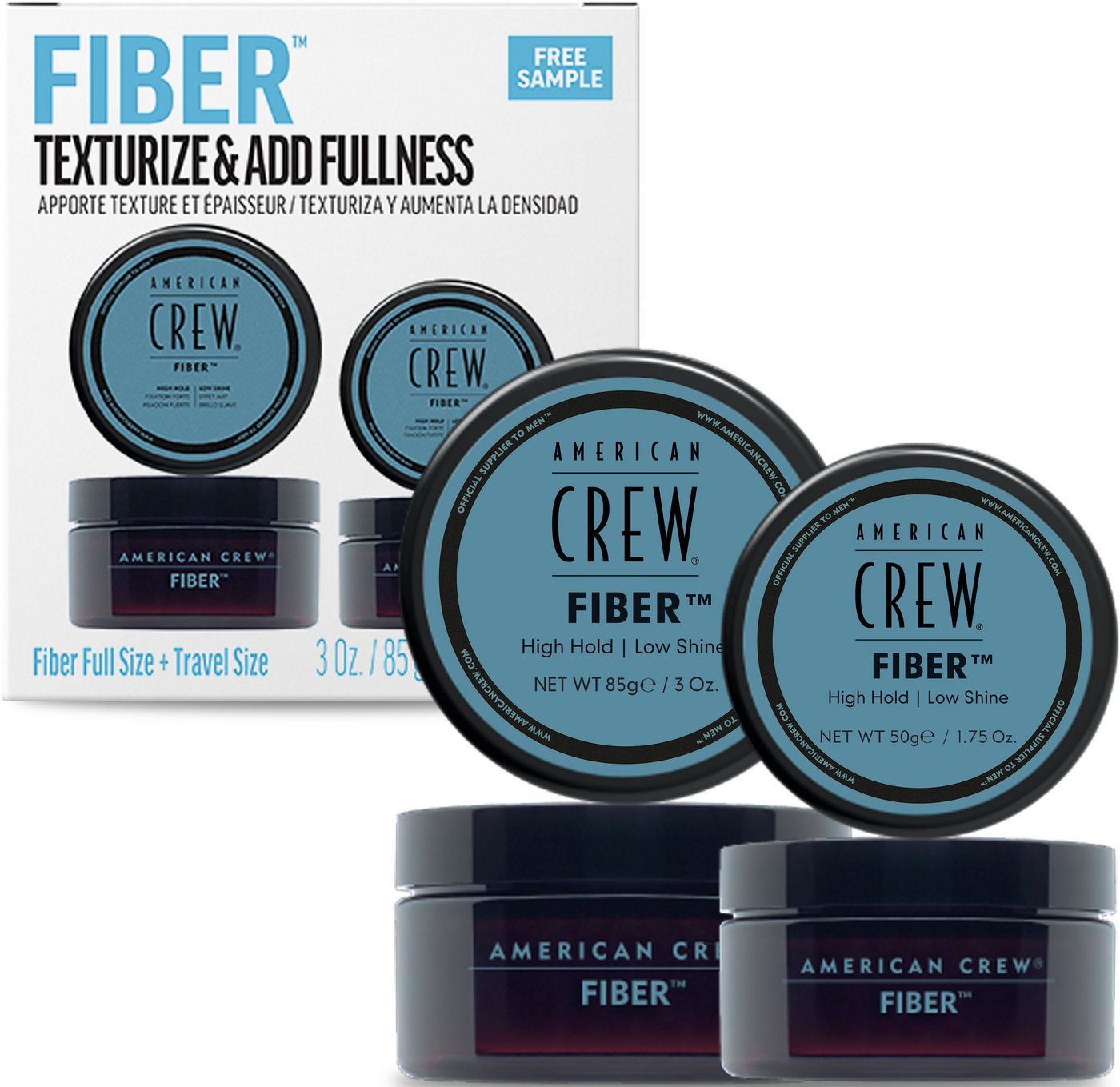 American Crew Styling-Creme Fiber Duo Styling Set - Classic Fiber 85 gr + 50 gr, Set, 2-tlg. von American Crew