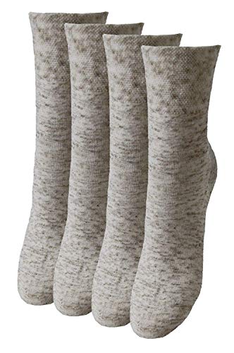 Americo R. Damen Herren Leinensocken Piquerand 4er Pack Naturmeliert 39-42 von Americo R.