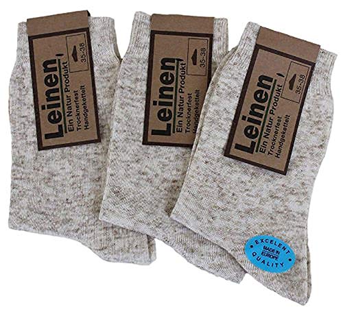 Americo R. Herren Leinensocke 3er Pack Naturmeliert 39/42 von Americo R.