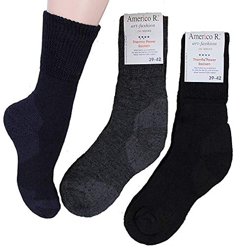 Americo R. Thermosocken, 3 Paar, Marine, Grau und Schwarz, 39/42 von Americo R.