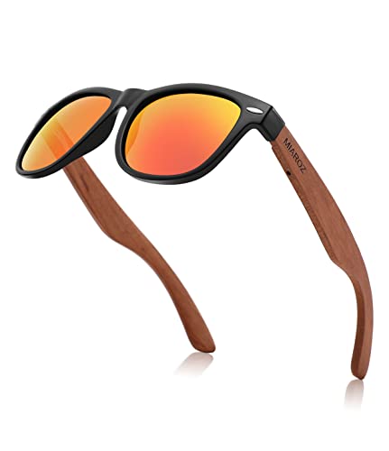 MIAROZ Polarisierte Sonnenbrillen,Herren Damen Polarisierte Sonnenbrille,UV400 Sonnenbrille/Walnuss Holz Sportarten Mode Sonnenbrille von MIAROZ