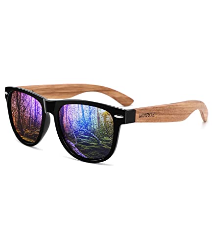 MIAROZ Sonnenbrille Holz,Polarisierte Sonnenbrille Herren und Damen mit UV400 100% Anti-UV-Schutz Unisex Brille von MIAROZ