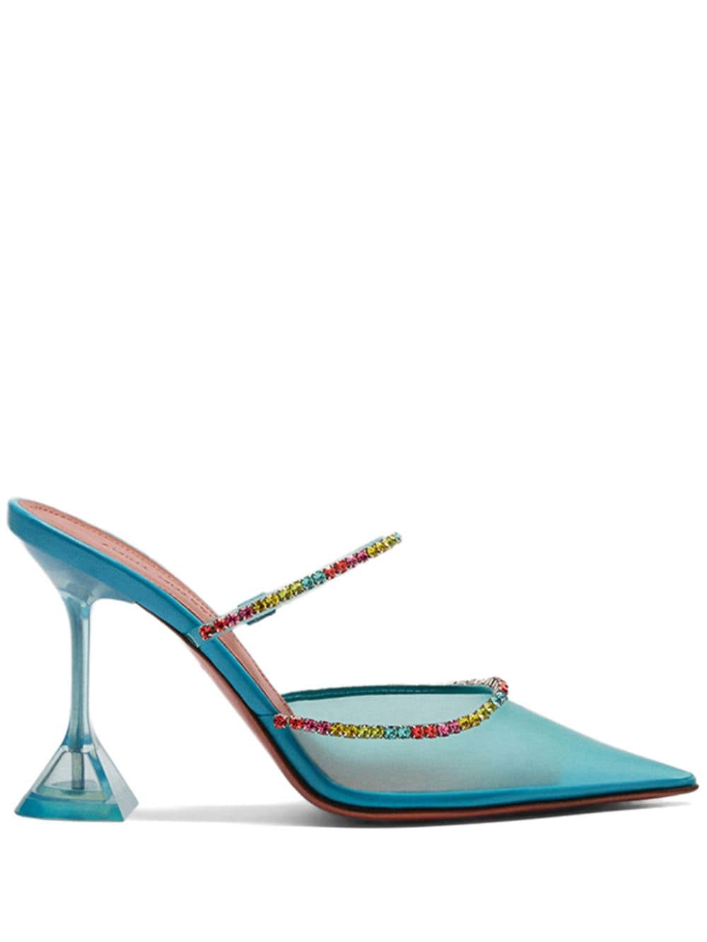 Amina Muaddi Gilda Glass Mules 95mm - Blau von Amina Muaddi