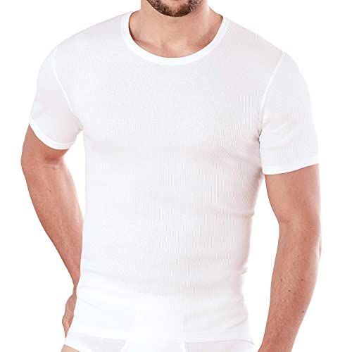 Ammann Herren Unterhemden mit Kurzarm Doppelripp | 2 Stück (XL, weiß) von Ammann
