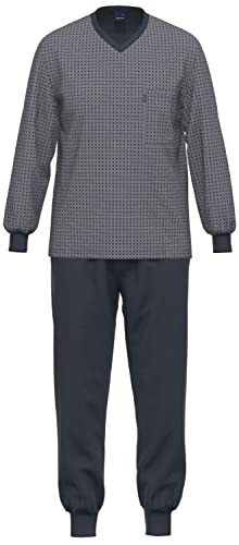 Ammann Schlafanzug Pyjama Langarm 30619 22 Marine/grau Gemustert, Herren-Größe:58 von Ammann