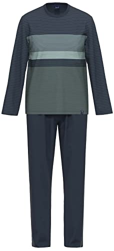 Ammann Schlafanzug Pyjama Langarm 30684 16 Marine/Oliv gestreift, Herren-Größe:102 von Ammann