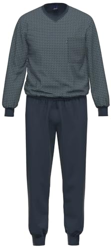 Ammann Schlafanzug Pyjama Langarm 30688 16 Marine/grün Gemustert, Herren-Größe:52 von Ammann