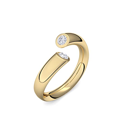 Amoonic Gold Ring Verlobungsringe Gold (Silber 925 vergoldet) Zirkonia Stein +LUXUSETUI! Goldring Gelbgold Ring Zirkonia wie Diamant Geschenk Ringe Verlobung MW04VGGGZIFA von Amoonic