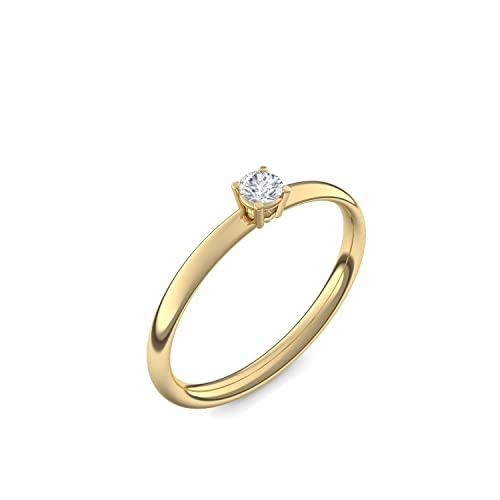 Amoonic Gold Ring Verlobungsringe Gold (Silber 925 hochwertig vergoldet) Zirkonia Stein +LUXUSETUI! Goldring Gelbgold Ring Zirkonia wie Diamant Geschenk Verlobung AM161VGGGZIFA60 von Amoonic