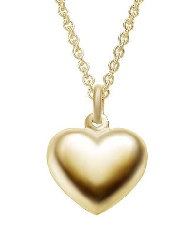 Herzkette Halskette Damen Gold (Silber 925 vergoldet) Frauen Kette mit Herzanhänger Ich liebe Dich Goldkette mit Herz Schmuck-Geschenk für Freundin Frau Ehefrau zum Jahrestag Hochzeitstag Geburtstag von Amoonic