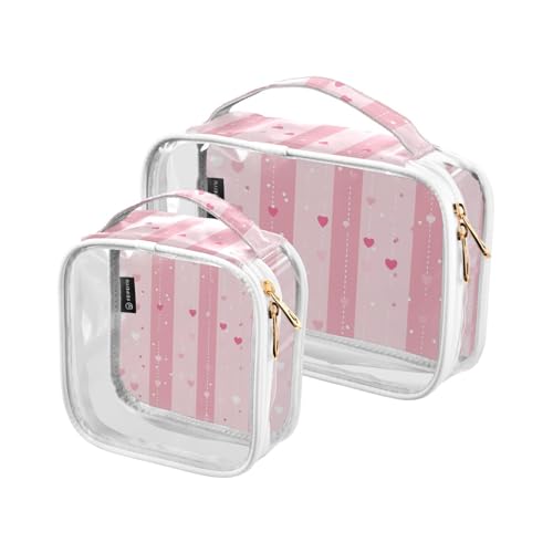 Amooorous 2 Stück TSA-zugelassene dekorative Kulturbeutel für Herren, transparent, multifunktional, Flughafenstandards, Bolsa de almacenamiento, Blush Heart, 1, Blush Heart, One Size Amooorous 2 Stück TSA-zugelassene dekorative Kulturbeutel für Herren, transparent, multifunktional, Flughafenstandards, Bolsa de almacenamiento, Blush Heart, 1, Blush Heart, One Size von Amooorous