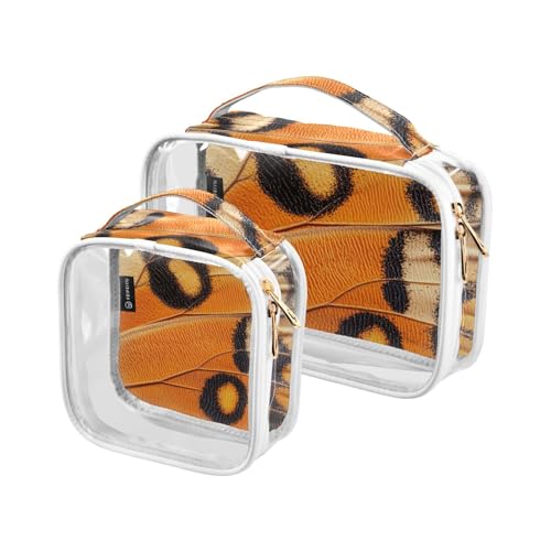 Amooorous 2 Stück Tier-Schmetterlingshaut-Leder-Textur, bunt, transparent, dekorativ, Herren-Toilettenartikel, Reise-Toilettenartikel, TSA-genehmigt, multifunktional, transparente Kosmetiktasche, Amooorous 2 Stück Tier-Schmetterlingshaut-Leder-Textur, bunt, transparent, dekorativ, Herren-Toilettenartikel, Reise-Toilettenartikel, TSA-genehmigt, multifunktional, transparente Kosmetiktasche, von Amooorous