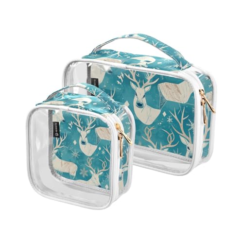 Amooorous 2 x grüne Pixel Elch Weihnachten transparente dekorative Kulturbeutel für TSA-zugelassene wiederverwendbare Make-up-Reisetasche Herren Rasierset maquillaje para, Grüner Pixel-Elch Amooorous 2 x grüne Pixel Elch Weihnachten transparente dekorative Kulturbeutel für TSA-zugelassene wiederverwendbare Make-up-Reisetasche Herren Rasierset maquillaje para, Grüner Pixel-Elch von Amooorous