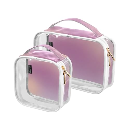 Amooorous 2 x transparente dekorative Herren-Kulturbeutel, TSA-genehmigt, tragbare Tasche, Reise-Kosmetik, Reisen, unverzichtbar, Para Maquillaje, Farbverlauf, 1 size Amooorous 2 x transparente dekorative Herren-Kulturbeutel, TSA-genehmigt, tragbare Tasche, Reise-Kosmetik, Reisen, unverzichtbar, Para Maquillaje, Farbverlauf, 1 size von Amooorous