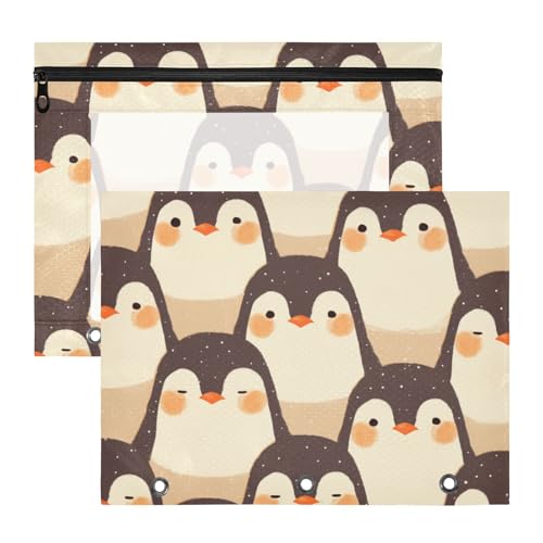 Amooorous Federmäppchen, tragbar, 3 Löcher, für A4-Papier, Briefe, 2 Stück, für Lehrer, Schule, Studenten, Lehrerbedarf, niedlicher Cartoon-Pinguin Amooorous Federmäppchen, tragbar, 3 Löcher, für A4-Papier, Briefe, 2 Stück, für Lehrer, Schule, Studenten, Lehrerbedarf, niedlicher Cartoon-Pinguin von Amooorous
