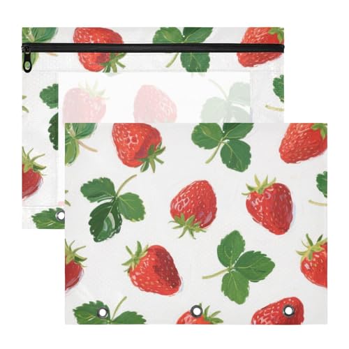Amooorous Federmäppchen mit 3 Löchern, Stifthalter für A4-Papier, Briefe, 2 Stück, Lehrer, Zuhause, Rot, Erdbeere, Minze Amooorous Federmäppchen mit 3 Löchern, Stifthalter für A4-Papier, Briefe, 2 Stück, Lehrer, Zuhause, Rot, Erdbeere, Minze von Amooorous