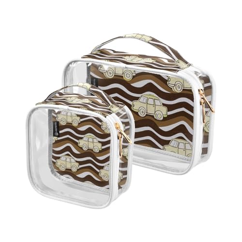 Amooorous Kosmetiktaschen für Herren, Wellen-Design, Cartoon-Auto, Khaki, transparent, dekorativ, für Reisen, TSA-zugelassen, tragbare Kosmetiktaschen für Frauen, Rasierutensilien, Para Maquillaje, Amooorous Kosmetiktaschen für Herren, Wellen-Design, Cartoon-Auto, Khaki, transparent, dekorativ, für Reisen, TSA-zugelassen, tragbare Kosmetiktaschen für Frauen, Rasierutensilien, Para Maquillaje, von Amooorous
