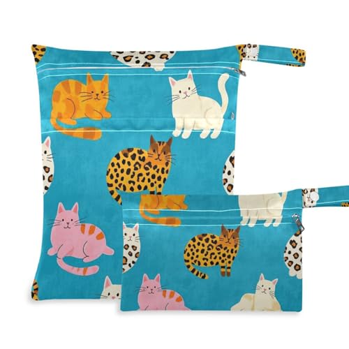 Amooorous Wickeltasche mit niedlichem Leopardenmuster, schmutzabweisend, 2 Stück, mit Griffen für Reisen, Fitnessstudio Amooorous Wickeltasche mit niedlichem Leopardenmuster, schmutzabweisend, 2 Stück, mit Griffen für Reisen, Fitnessstudio von Amooorous