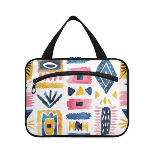 Kulturbeutel für Herren, Bohemian-Stil, bunt, unregelmäßiges Muster, zum Aufhängen, Reise-Kulturbeutel mit Haken, tragbare Designer-Kulturbeutel für Mütter, Reisen, Bolso de para Mujer L Kulturbeutel für Herren, Bohemian-Stil, bunt, unregelmäßiges Muster, zum Aufhängen, Reise-Kulturbeutel mit Haken, tragbare Designer-Kulturbeutel für Mütter, Reisen, Bolso de para Mujer L von Amooorous