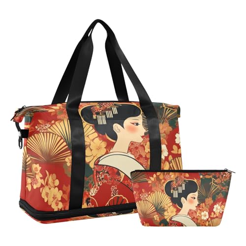 Schönheit Frau Japanischen Stil Große Reise Duffel Gepäck Tragen auf Weekender Übernachtung Tasche mit Verstellbaren Gürtel für Workout Faltbare, schönheit frau Japanischen stil, 1 größe, Schönheit Schönheit Frau Japanischen Stil Große Reise Duffel Gepäck Tragen auf Weekender Übernachtung Tasche mit Verstellbaren Gürtel für Workout Faltbare, schönheit frau Japanischen stil, 1 größe, Schönheit von Amooorous