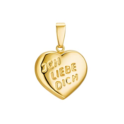 Amor Motivanhänger Unisex Damen Herren Anhänger, 2,1 cm, Gold, Herz, Kommt in Schmuck Geschenk Box, 9038916 von Amor