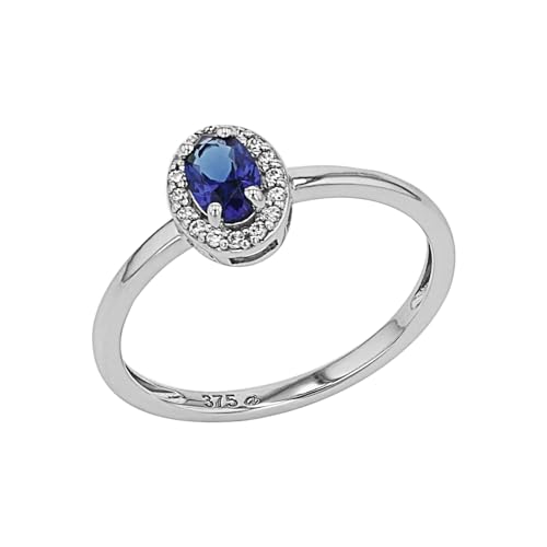 Amor Ring Weißgold 375/9ct Damen Ringe, mit synt. Nano, Zirkonia synth., Silber, Kommt in Schmuck Geschenk Box, 2037443 von Amor