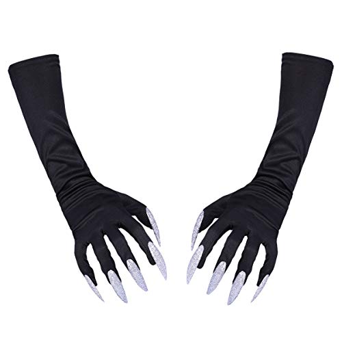 Halloween-Kostüm-Handschuhe mit langen Fingernägeln von Amosfun