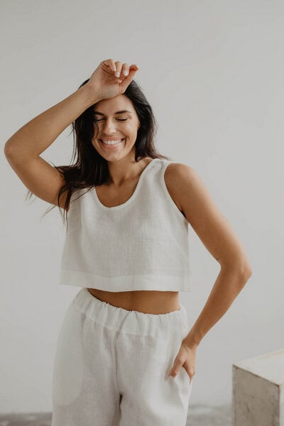 AmourLinen Mini-Leinen-Crop-Top PIPPA von AmourLinen