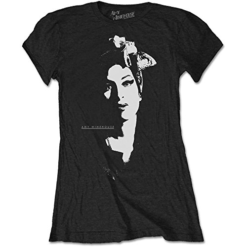 Rockoff Trade Damen Amy Winehouse Scarf Portrait T-Shirt, Schwarz, M von Rockoff Trade