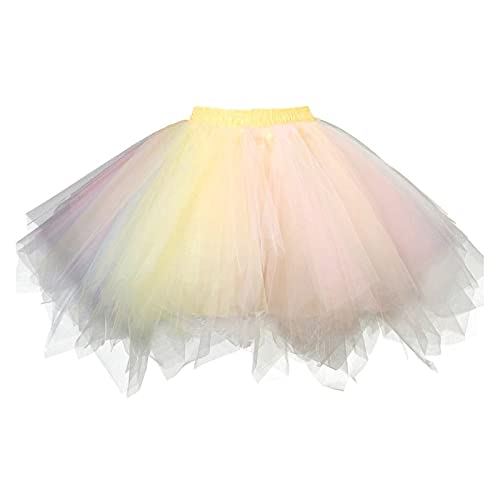 AmyGline Damen Tüllrock 50er Rockabilly Rock Petticoat Tutu Unterrock Kurz Ballett Blase Tanzrock Tanzkleid Ballkleid Abendkleid Karneval Party Kostüm von AmyGline