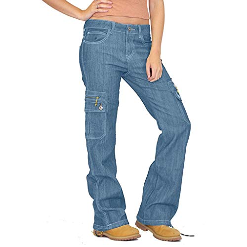 AmyGline Jeanshose Damen Cargohose Militär Jeans Hosen Weite Beinhosen Freizeithose Sporthose Schlaghose Outdoorhose Arbeitshose von AmyGline