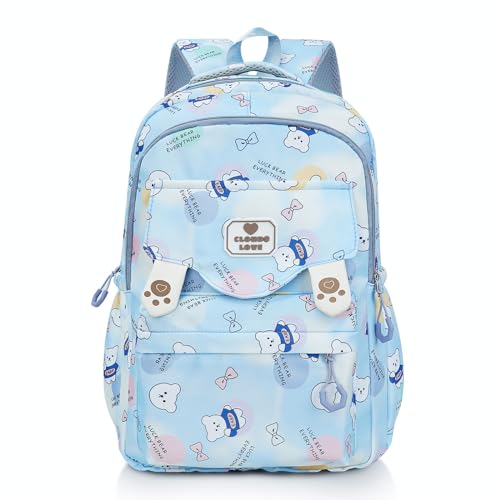 Amythe Kinderrucksack Schulranzen Mädchen 2-6. klasse, Rucksack Schule Leichter Wasserdicht Schulrucksack für Kinder 7-14 jahre, Ideal für Schule und Reisen - Blau von Amythe